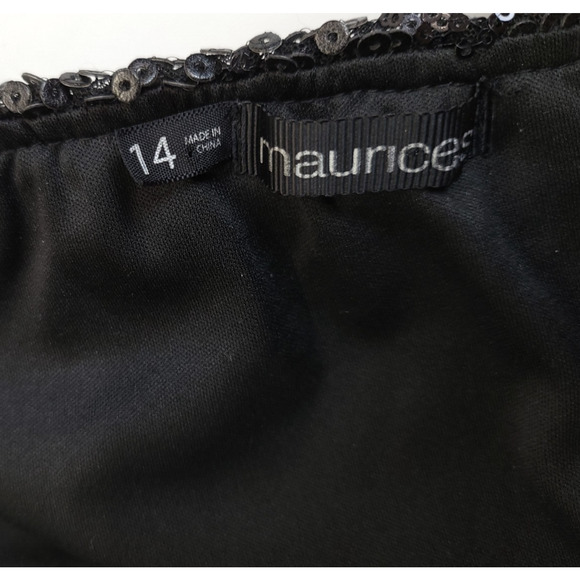 Maurices Strapless Sequin Tulle Dress High Low Women 14 Black Whimsigoth Festive - Picture 11 of 16